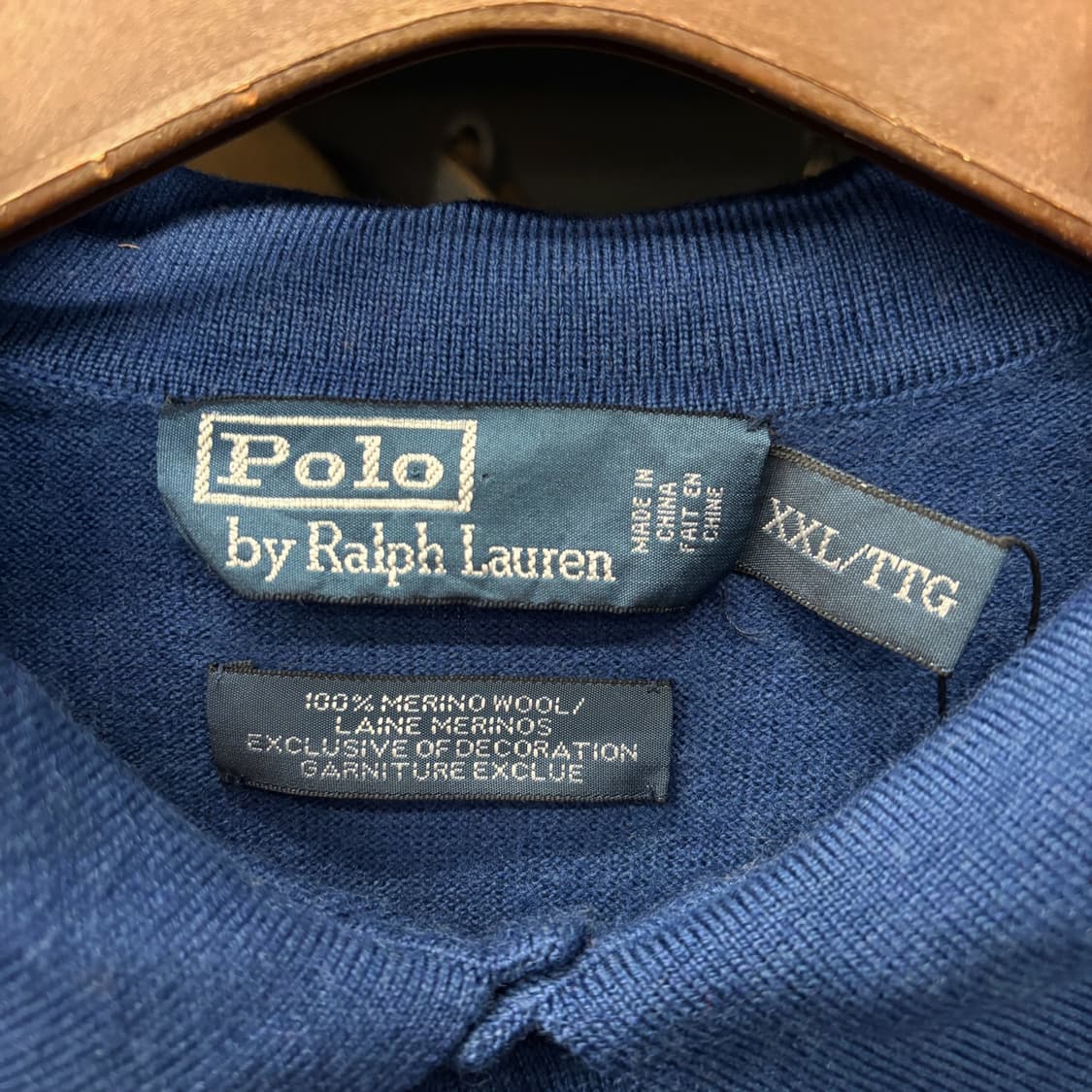 90s 폴로랄프로렌 갤럭시블루 소프트 메리노울 카라니트 N181 상품이미지6