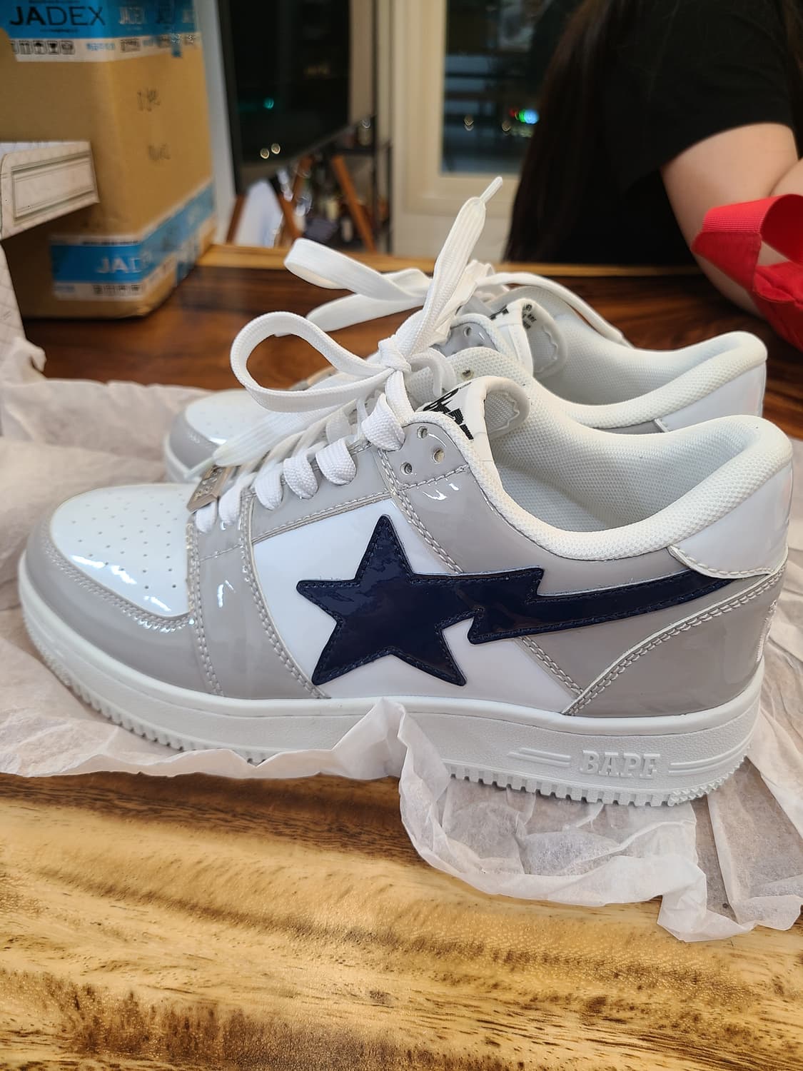 (250) 국내 유일 베이프스타 1회착 화이트 그레이 네이비 상품이미지5