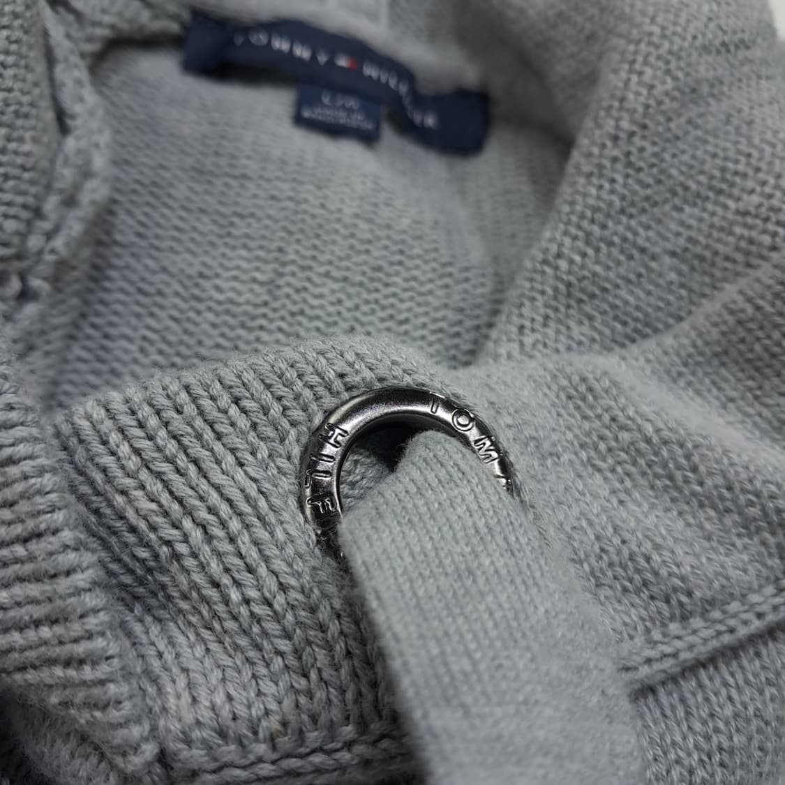 CL128 L 타미힐피거 후드 반소매 코튼 혼방 니트 원피스 상품이미지6