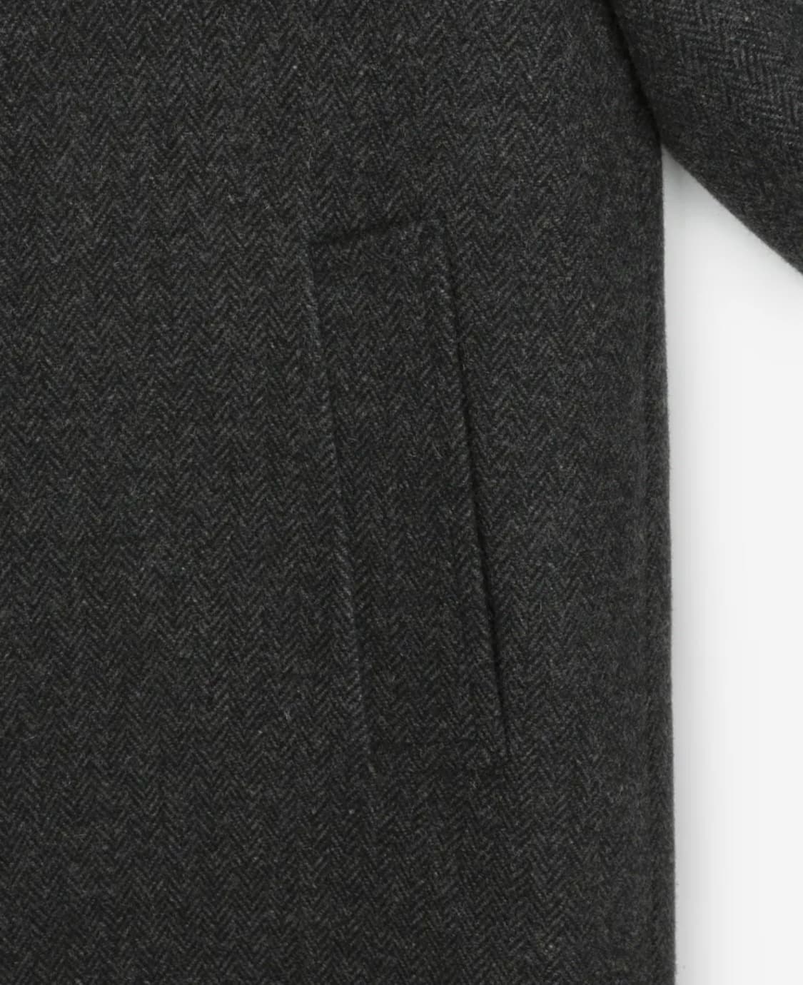비슬로우X데릭 알파카 맥코트 차콜 헤링본 L 발마칸 코트 상품이미지3