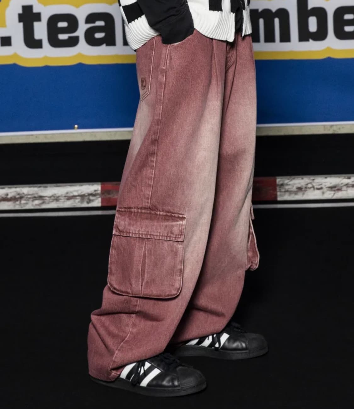  엑스톤즈 파스텔 데님 카고팬츠 (pink) 상품이미지1