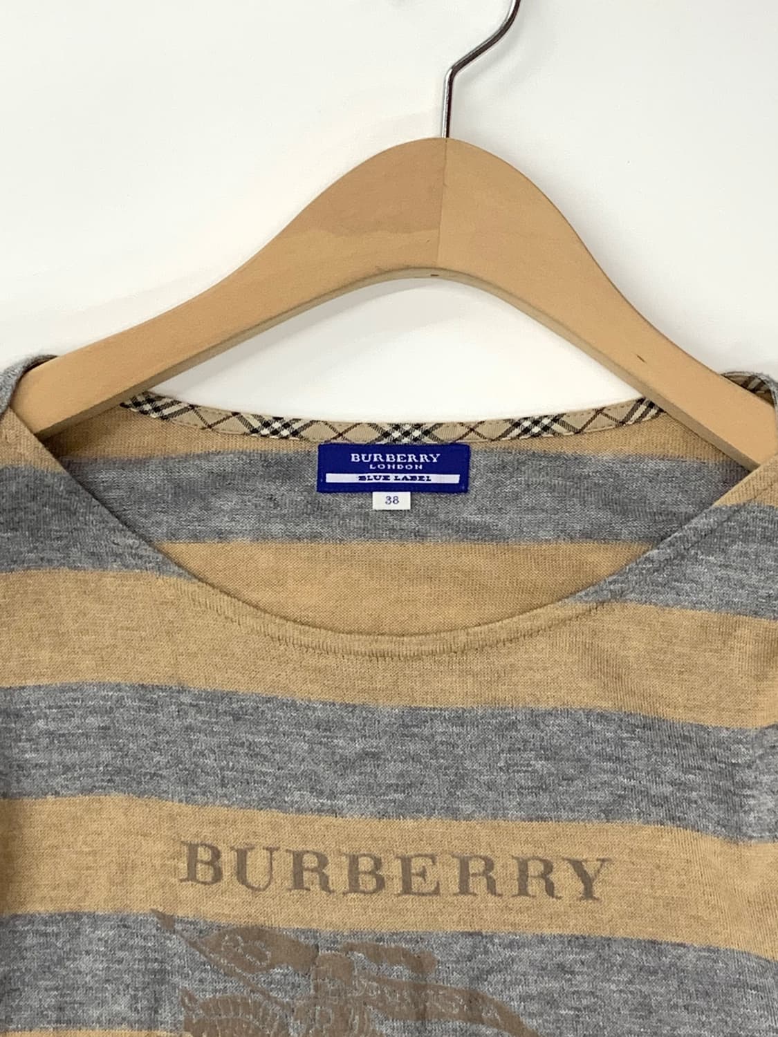 Burberry 버버리 블루라벨 그레이-베이지 단가라 원피스 상품이미지8