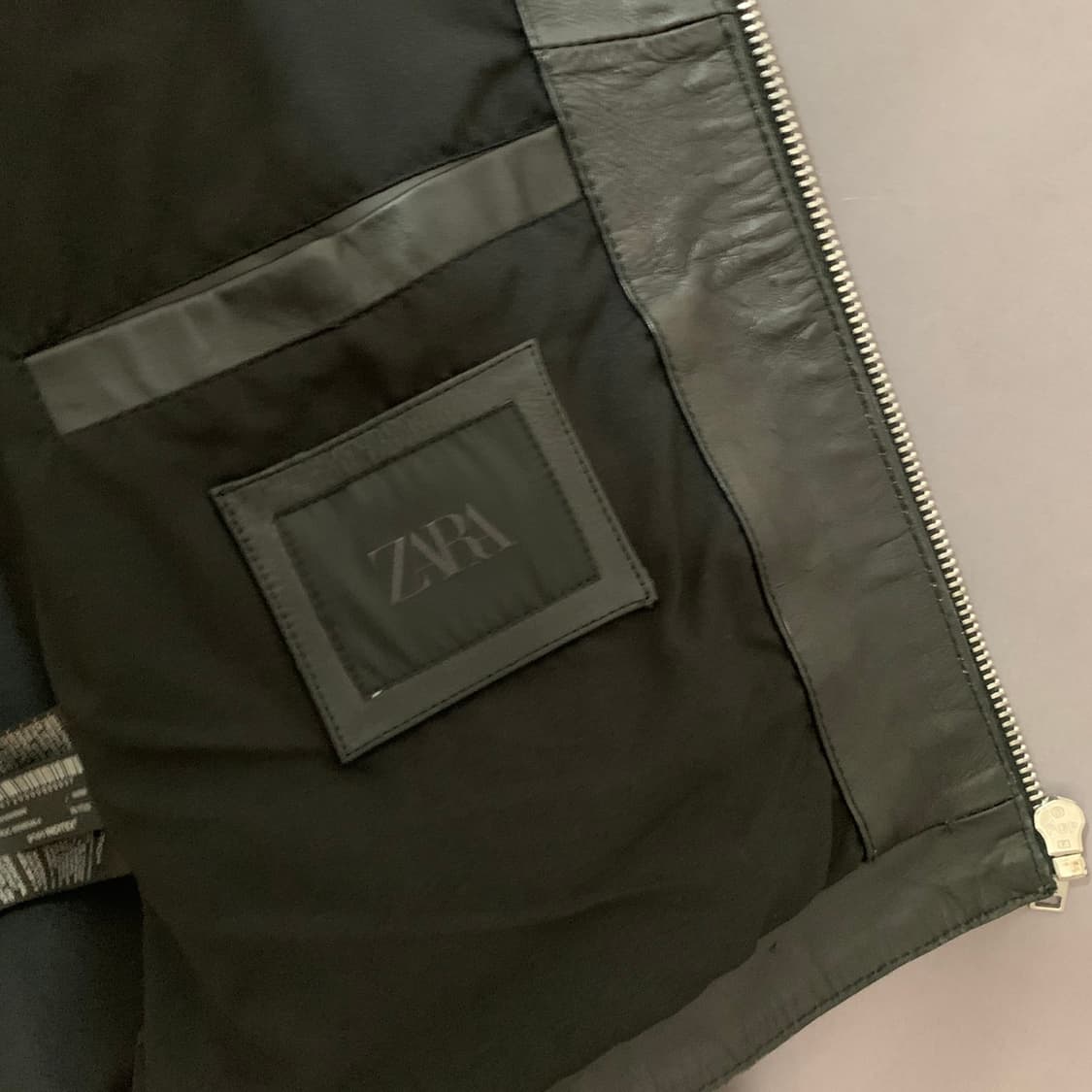 M 자라 소가죽 레더 박시핏 싱글 라이더 자켓 상품이미지7