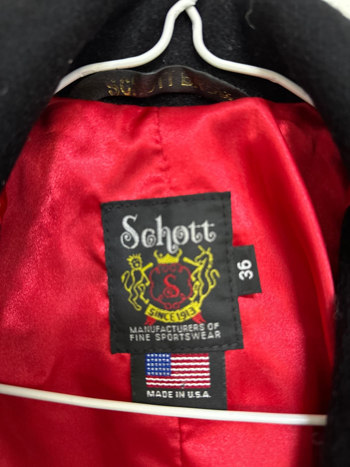 Schott 브랜드의 레더 트림이 특징인 740C 모델 피코트 상품이미지8