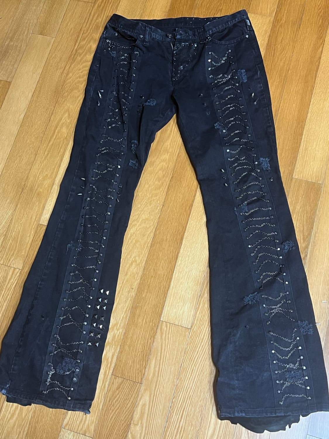 Versace chain boot cut cistum denim 상품이미지1