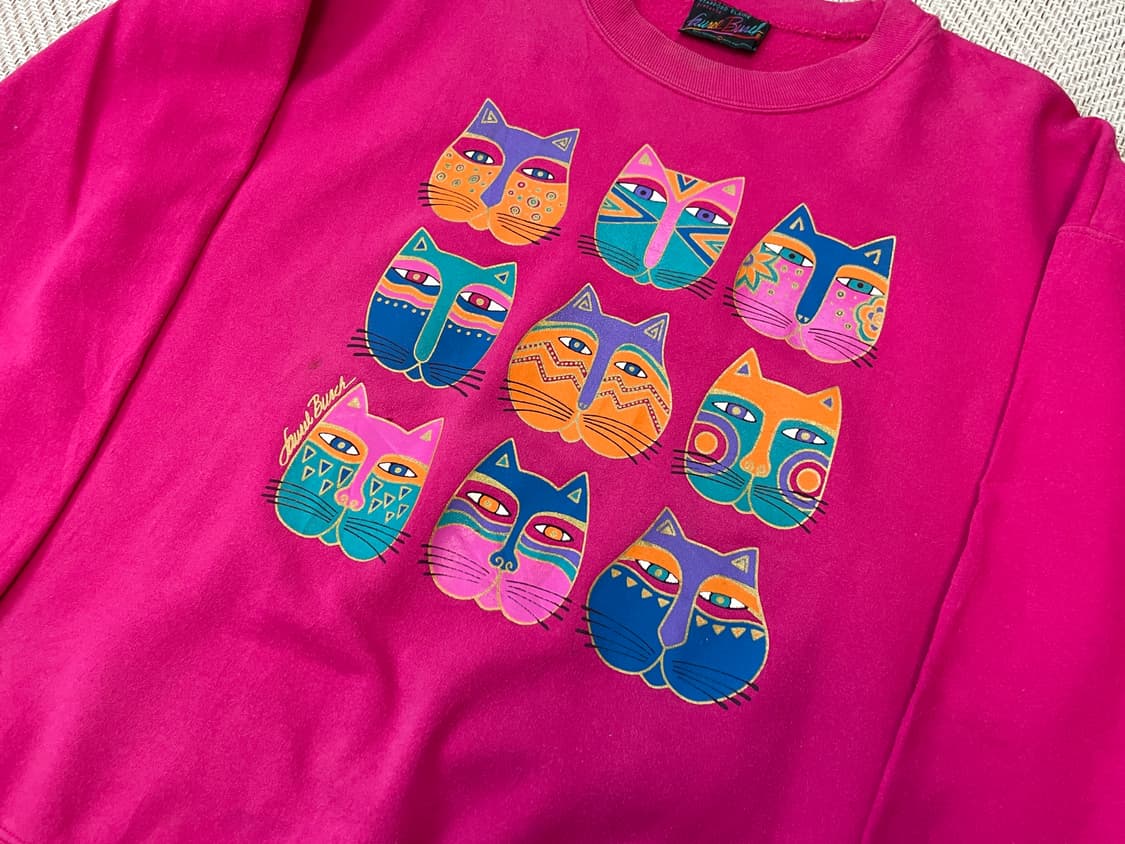 90s usa Laurel Burch  아트 캣 일러스트 J03857 상품이미지2