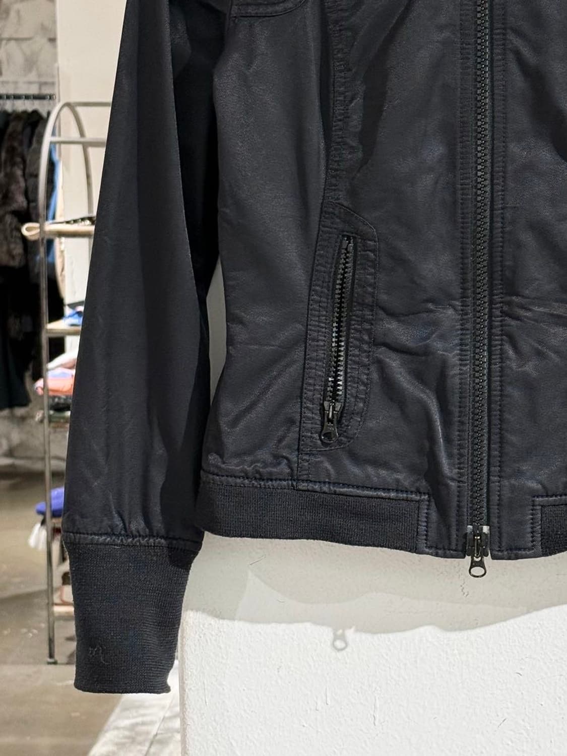 아르마니 익스체인지 블랙 코튼 나일론 후디 집업 자켓 상품이미지4