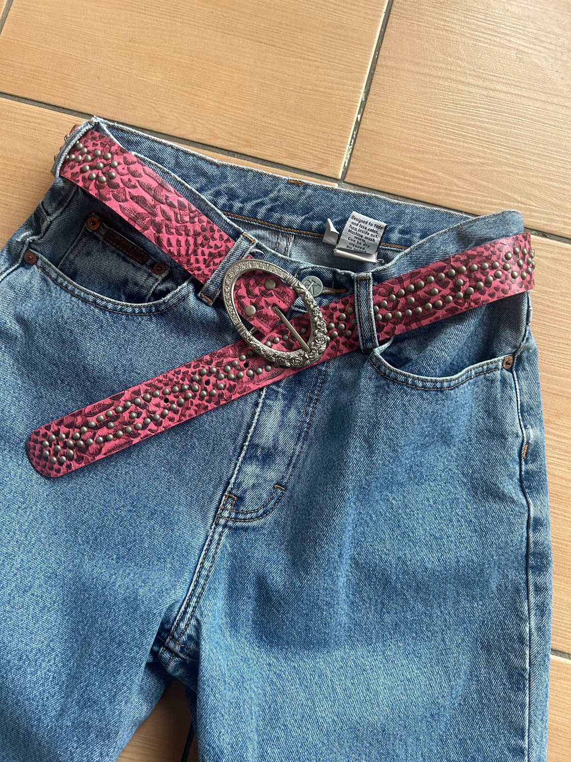 Vintage pink stud belt 상품이미지5
