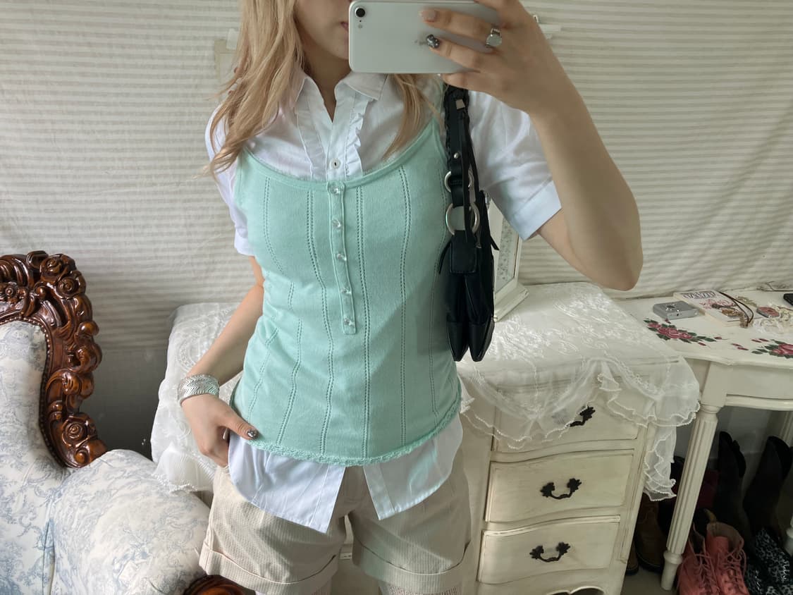 빈티지 민트 슬리브리스 상품이미지3