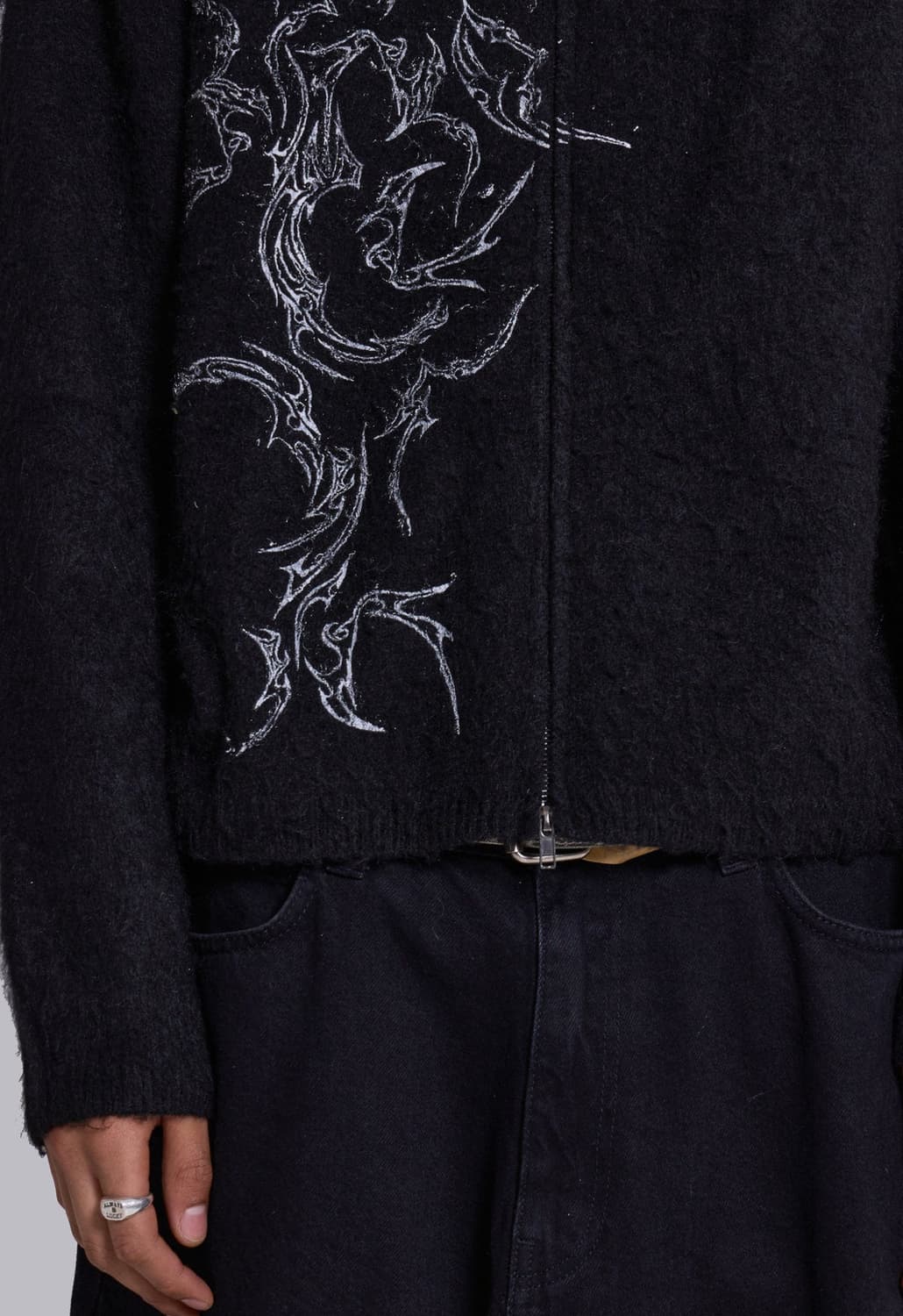 제이디드 런던 스크래치 모헤어 후드 집업 블랙 상품이미지2