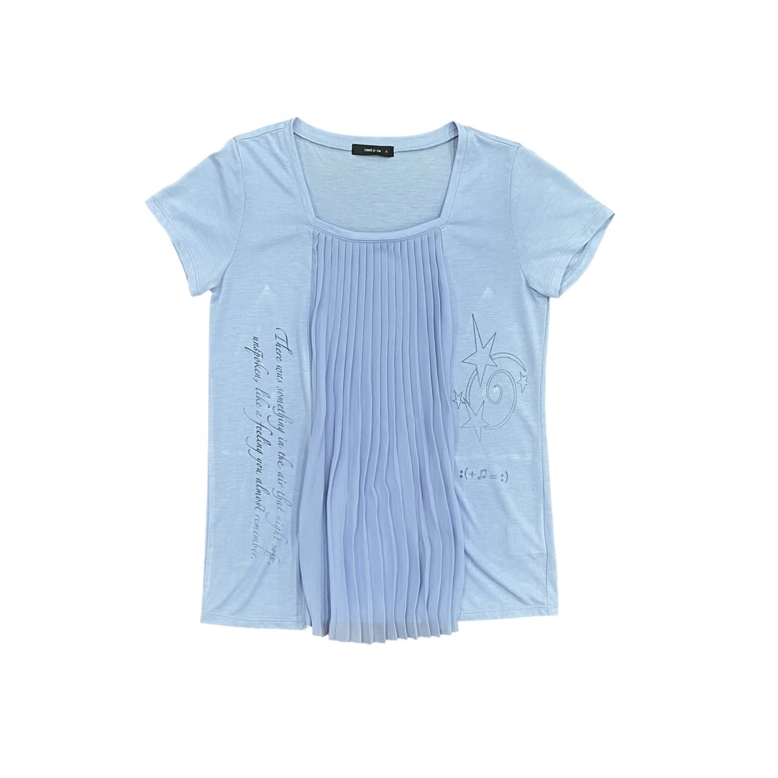 lettering fringe sky blue top  상품이미지2