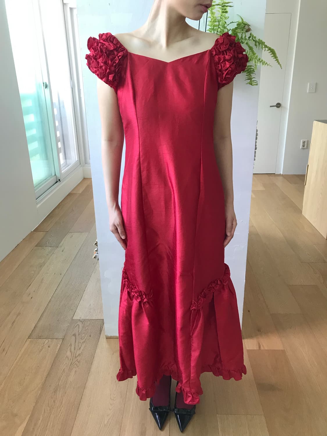 vintage red frill dress 상품이미지6