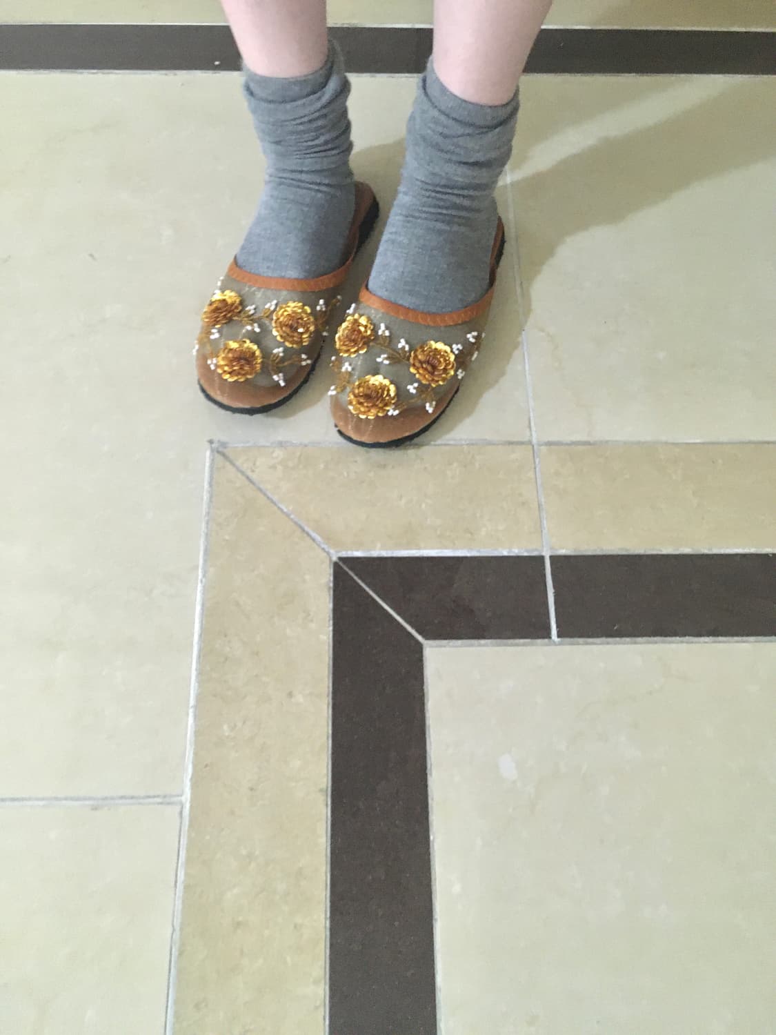 ethnic flower mesh mule 상품이미지3