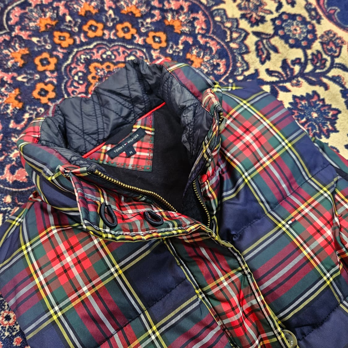 타미힐피거 타탄체크 덕다운 패딩 베스트 M size 상품이미지7