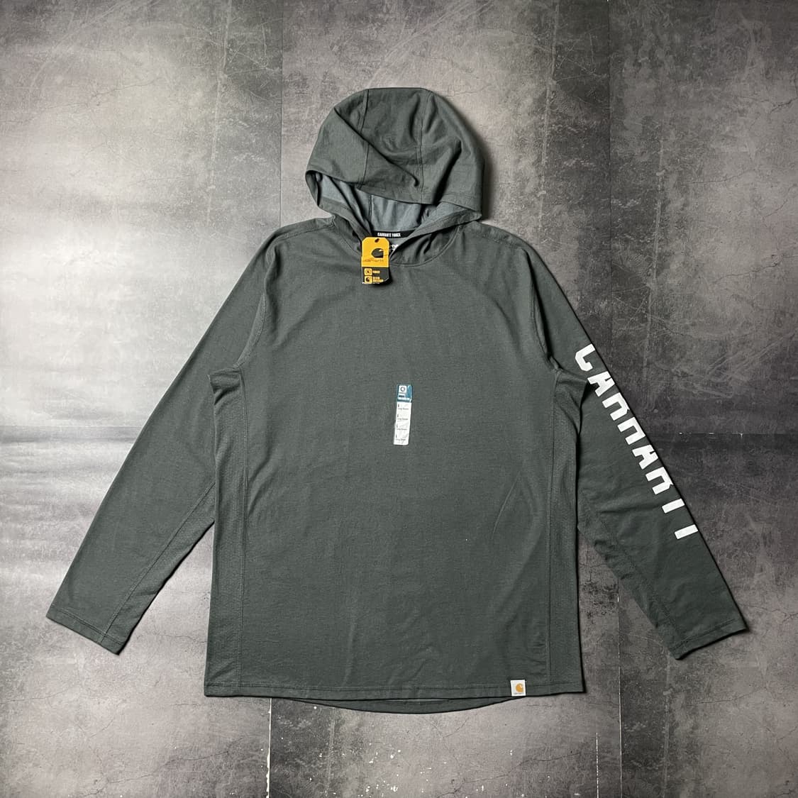 CARHARTT 데드스탁 칼하트 카키 레터링 후드티 A01023 상품이미지1