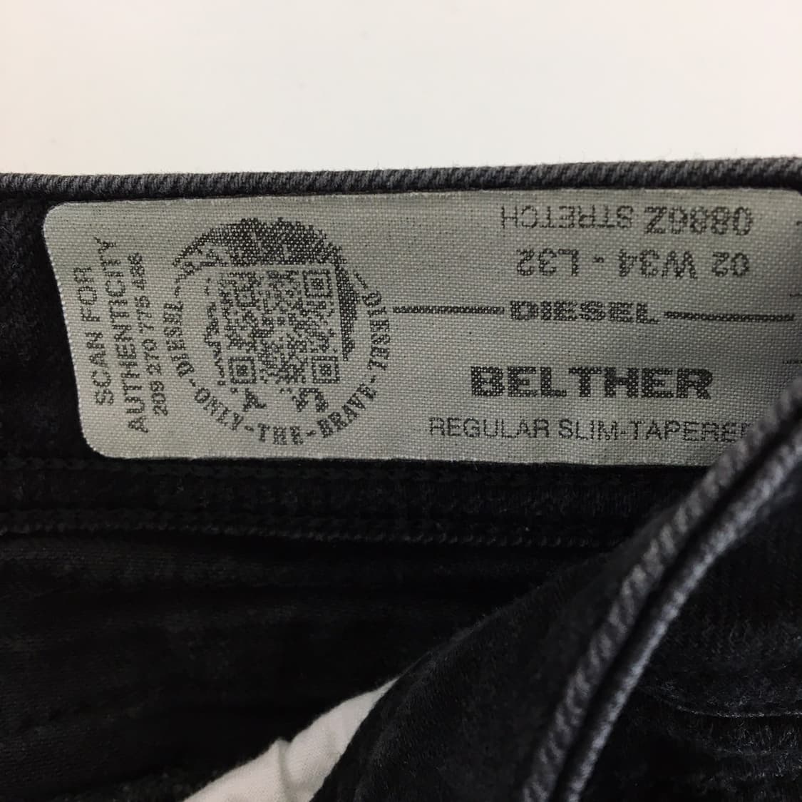 디젤 BELTHER 블랙 데님진 33-34 인치  상품이미지5