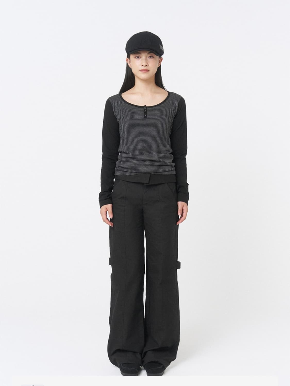 새상품 미세키서울 헨리 넥 롱 슬리브 스트라이프 상품이미지3