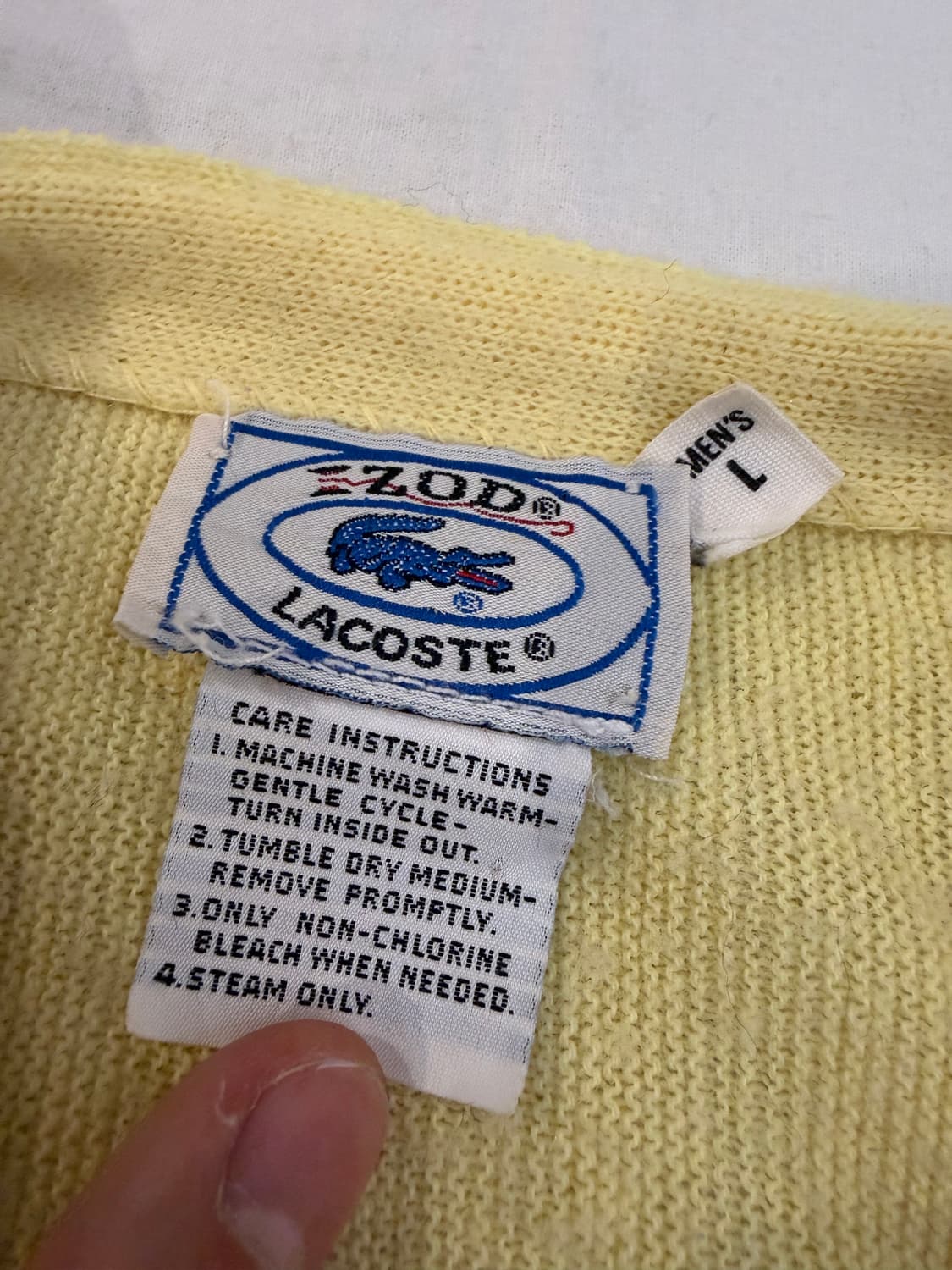 70s IZOD 라코스테 아카이브 레몬 옐로우 아크릴 가디건 상품이미지5