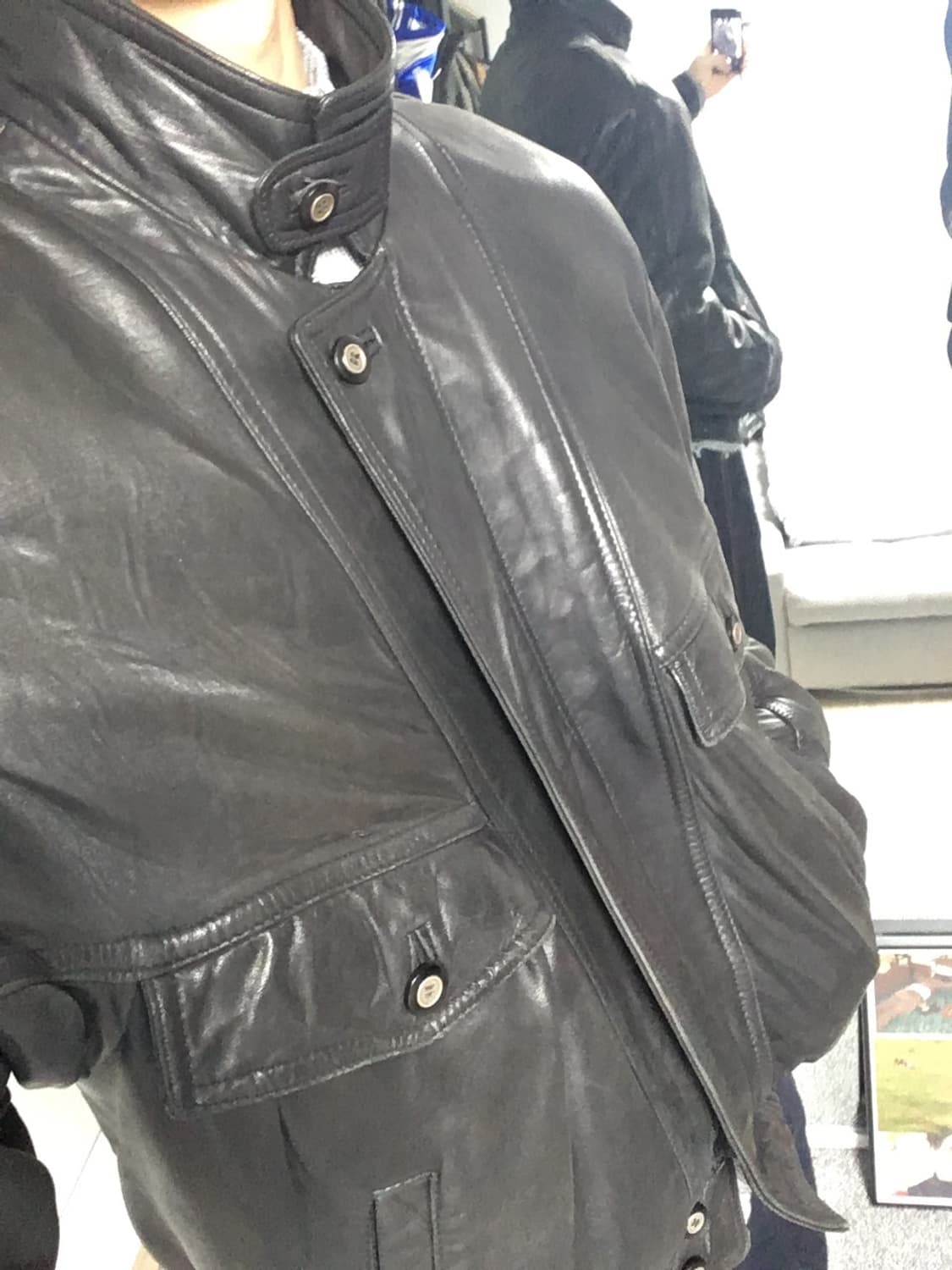 90‘ 빈티지 램스킨 레더 블루종자켓 상품이미지7