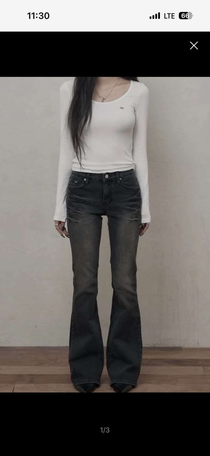 카키포인트 부츠컷진 블랙 새상품 상품이미지1