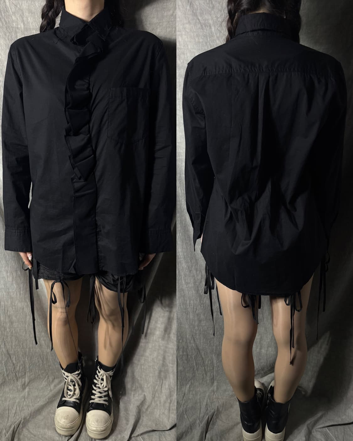 Yohji Yamamoto Y's Ruffle Button Shirt   상품이미지1