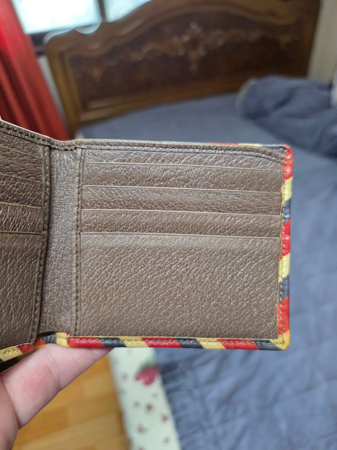 (정품) 구찌 GG 패치 자수 슈프림 캔버스 쿠리에 반지갑/개인/팝니다. 상품이미지4