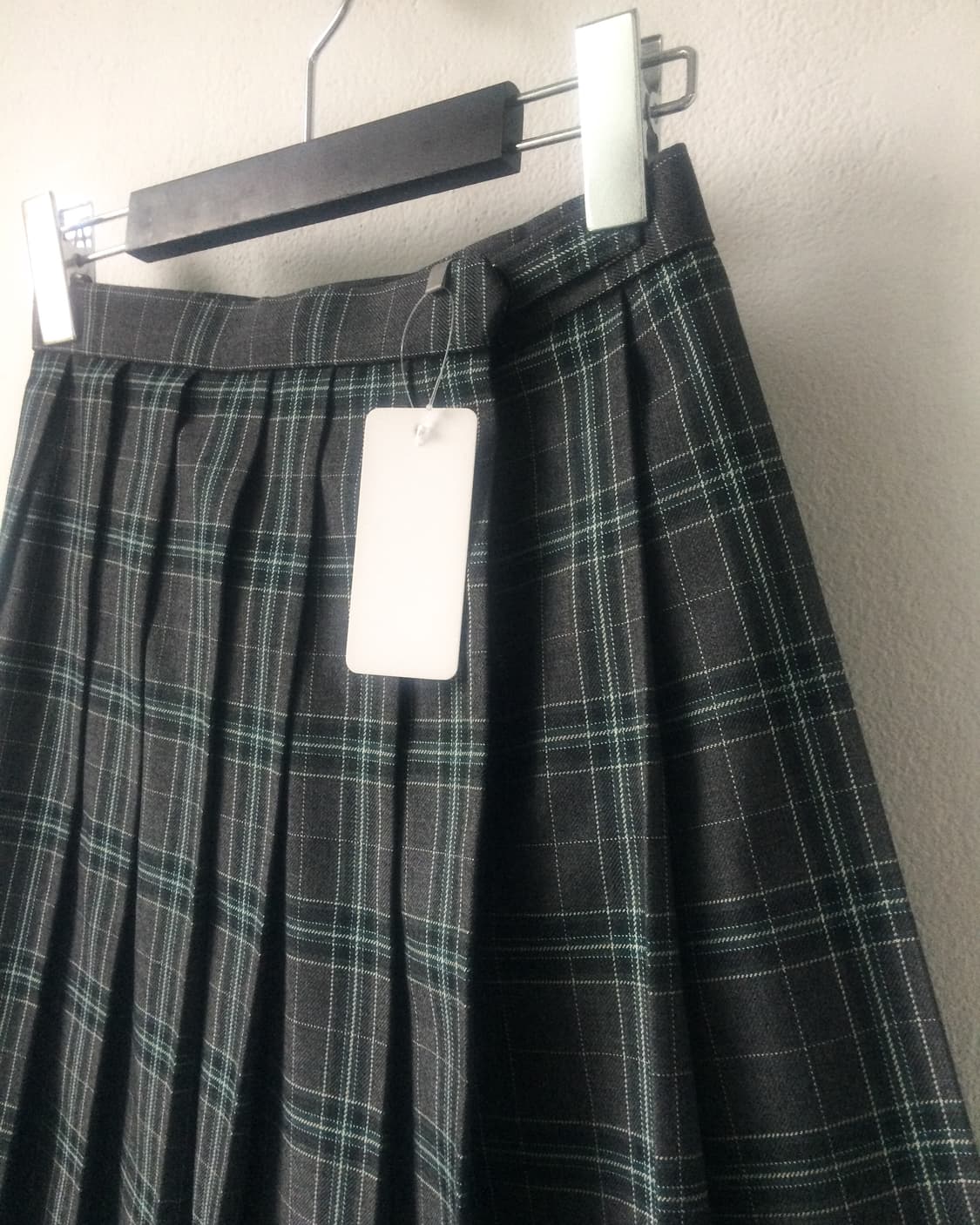 Check pattern pleats midi skirt 상품이미지4