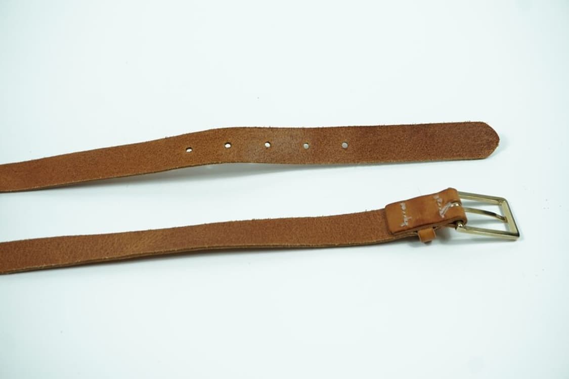 빈티지 에이징 리얼 레더 브라운 통가죽 벨트 상품이미지6