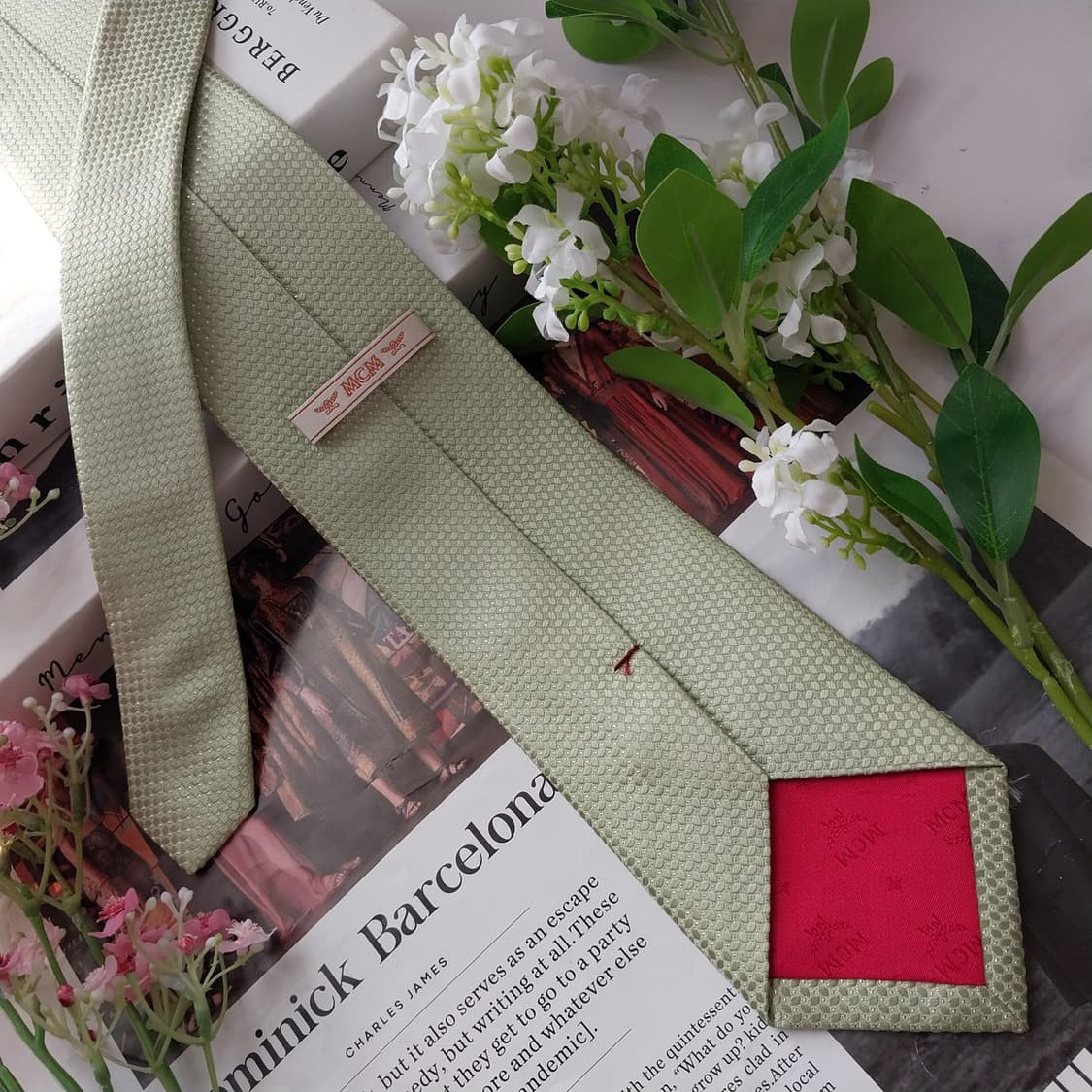 엠씨엠 실크 민트 자카드 패턴 넥타이 8.5cm A+등급 K2113
 상품이미지4