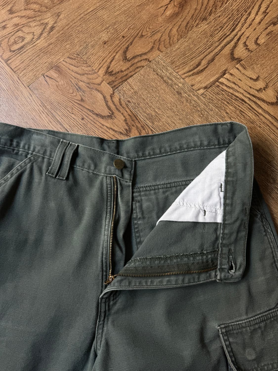 [32]00's 칼하트 B114 올리브그린 캔버스 카고팬츠 상품이미지3