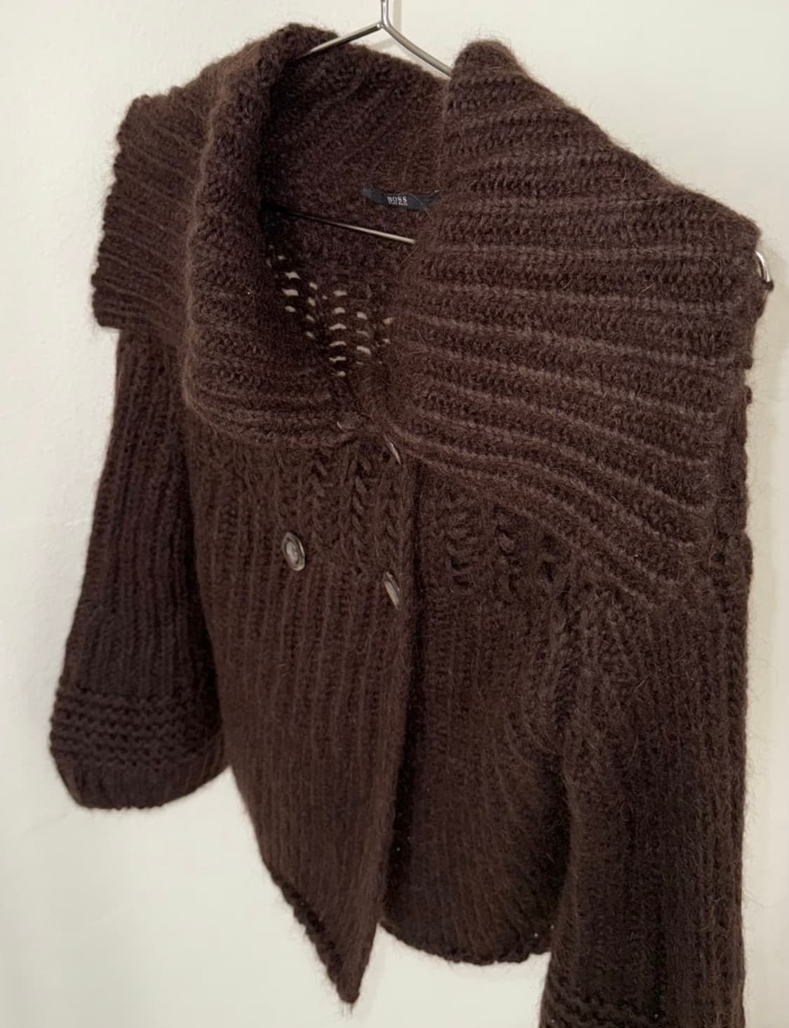 7부 소매 빈티지 브라운 니트 가디건 상품이미지3