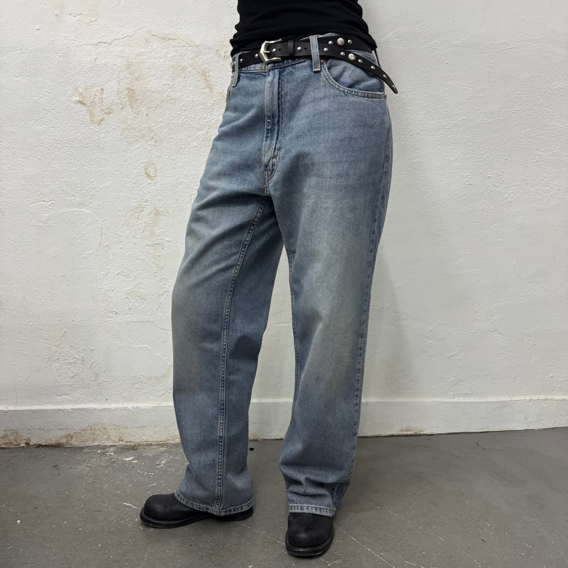 리바이스(Levi's) 555 라이트블루 워시드 릴렉스 스트레이트 데님  상품이미지2