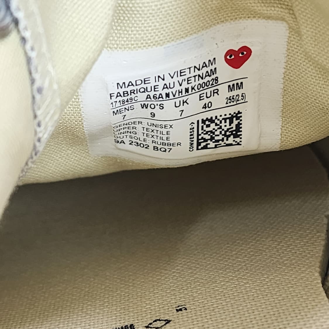 [255]꼼데가르송 X 컨버스 척 70 스틸 그레이 로우 상품이미지10