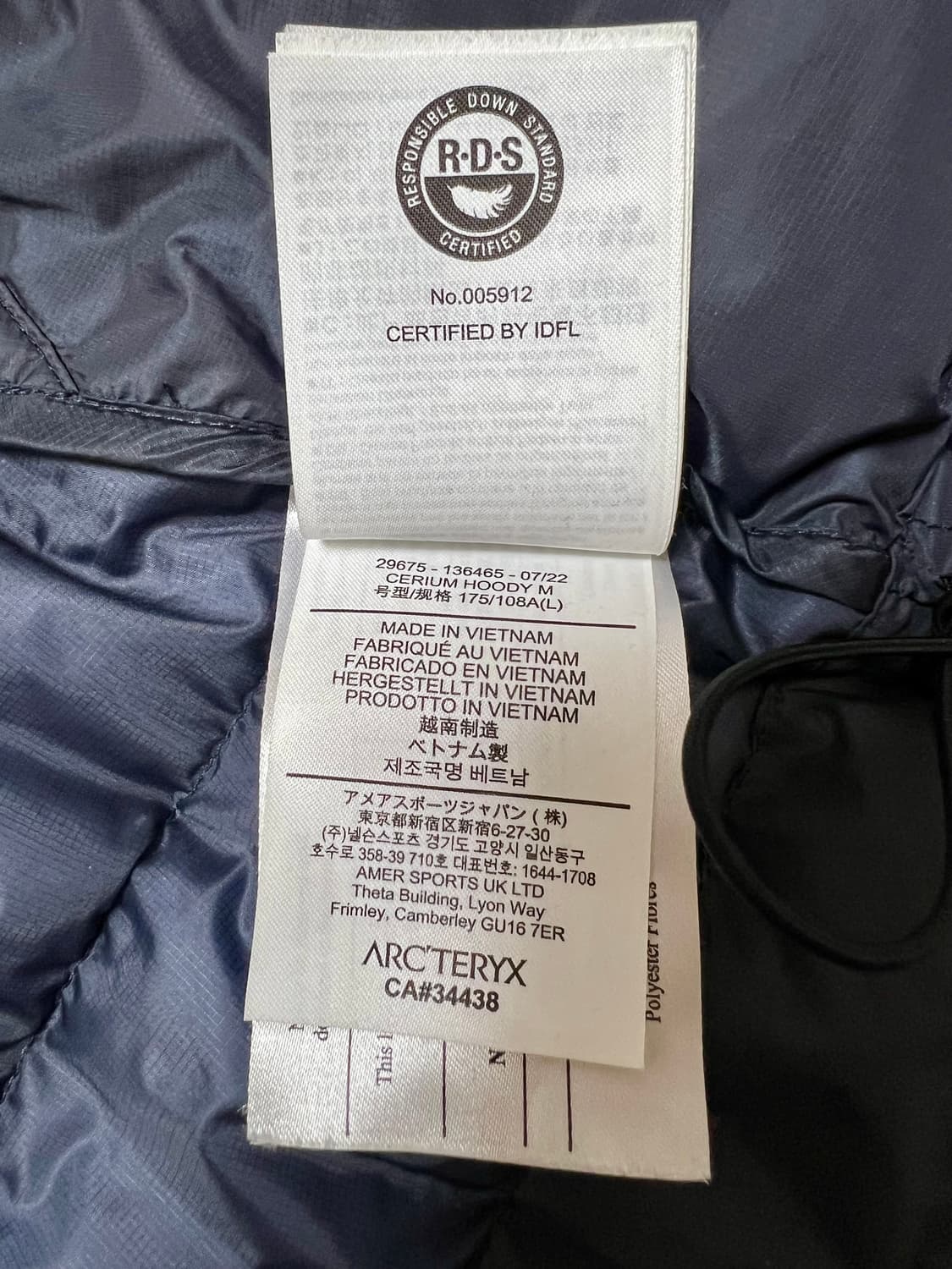 (L)아크테릭스 세륨 후디 블랙 사파이어 상품이미지5