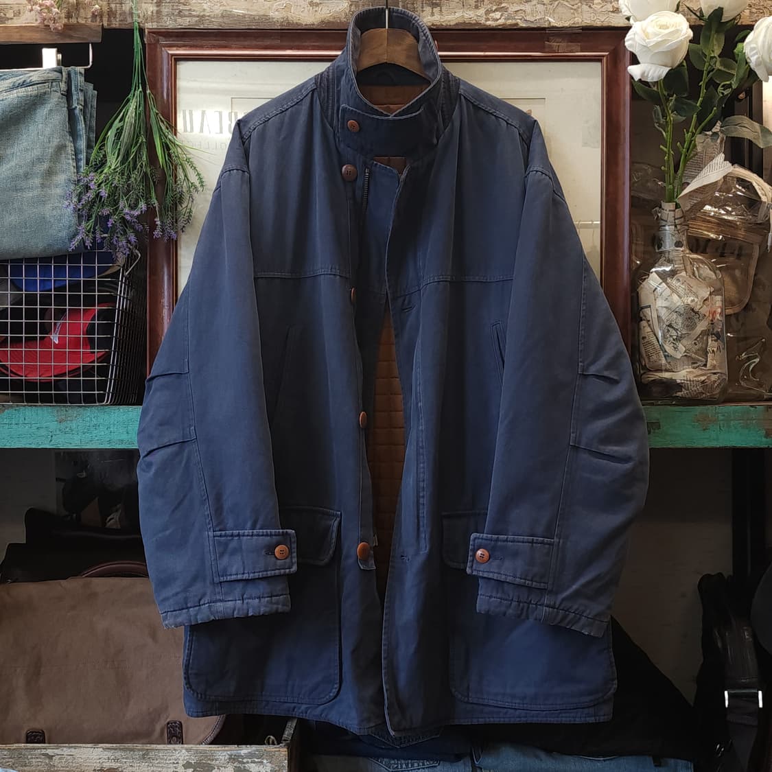 90s 제냐 헌팅자켓 초어코트 블루 L 상품이미지2