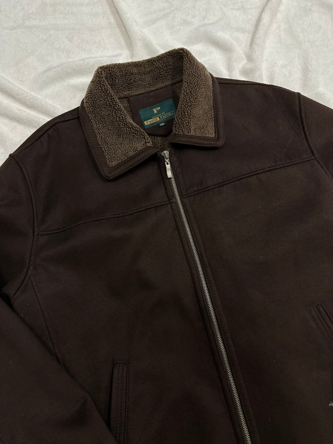 (100)빈티지 B-3타입 페이크 무스탕 딥 브라운 상품이미지2