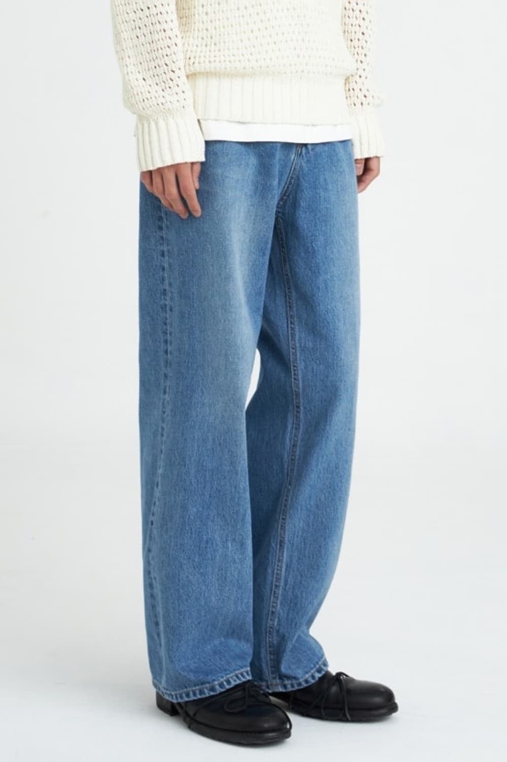 유스 와이드 데님 미드블루(m) 상품이미지1