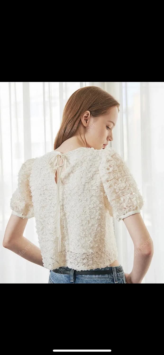 오엘 레이스 퍼프 블라우스 - 아이보리 상품이미지5