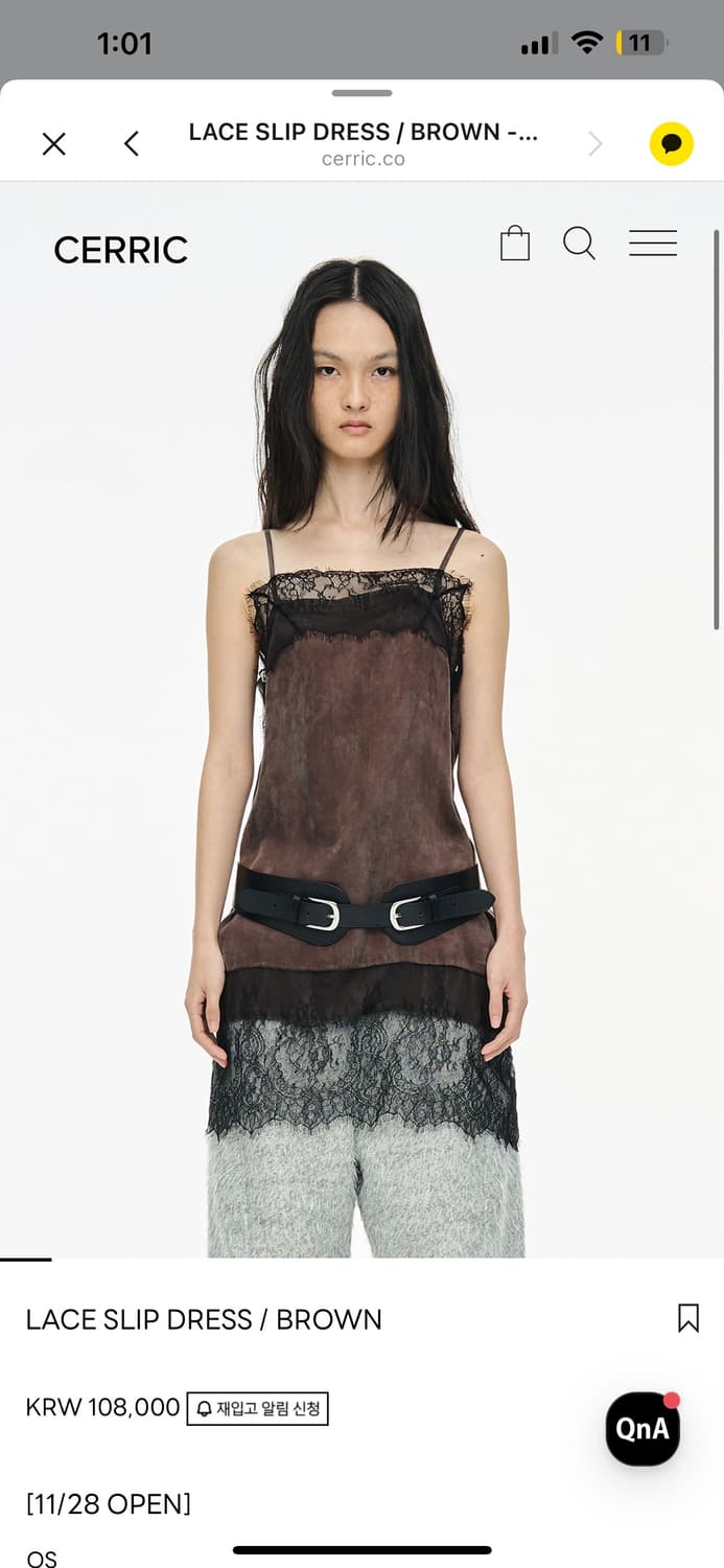 CERRIC LACE SLIP DRESS / BROWN 상품이미지1