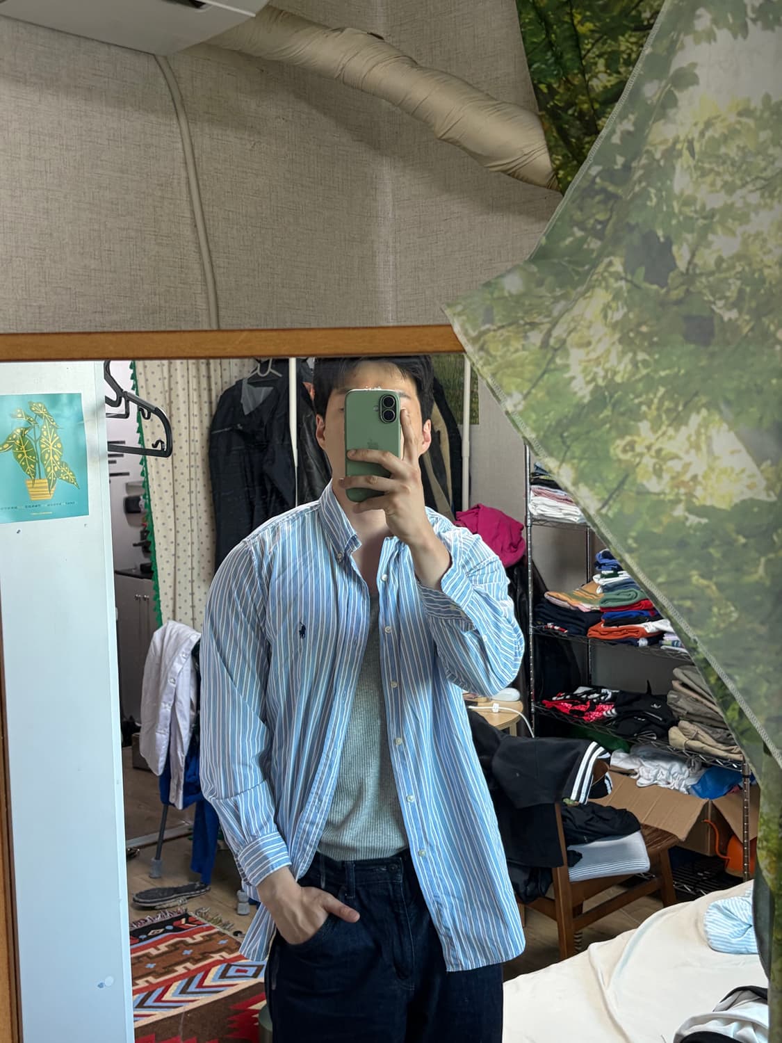 00s 폴로 랄프로렌 클래식핏 스트라이프 셔츠 블루 상품이미지7