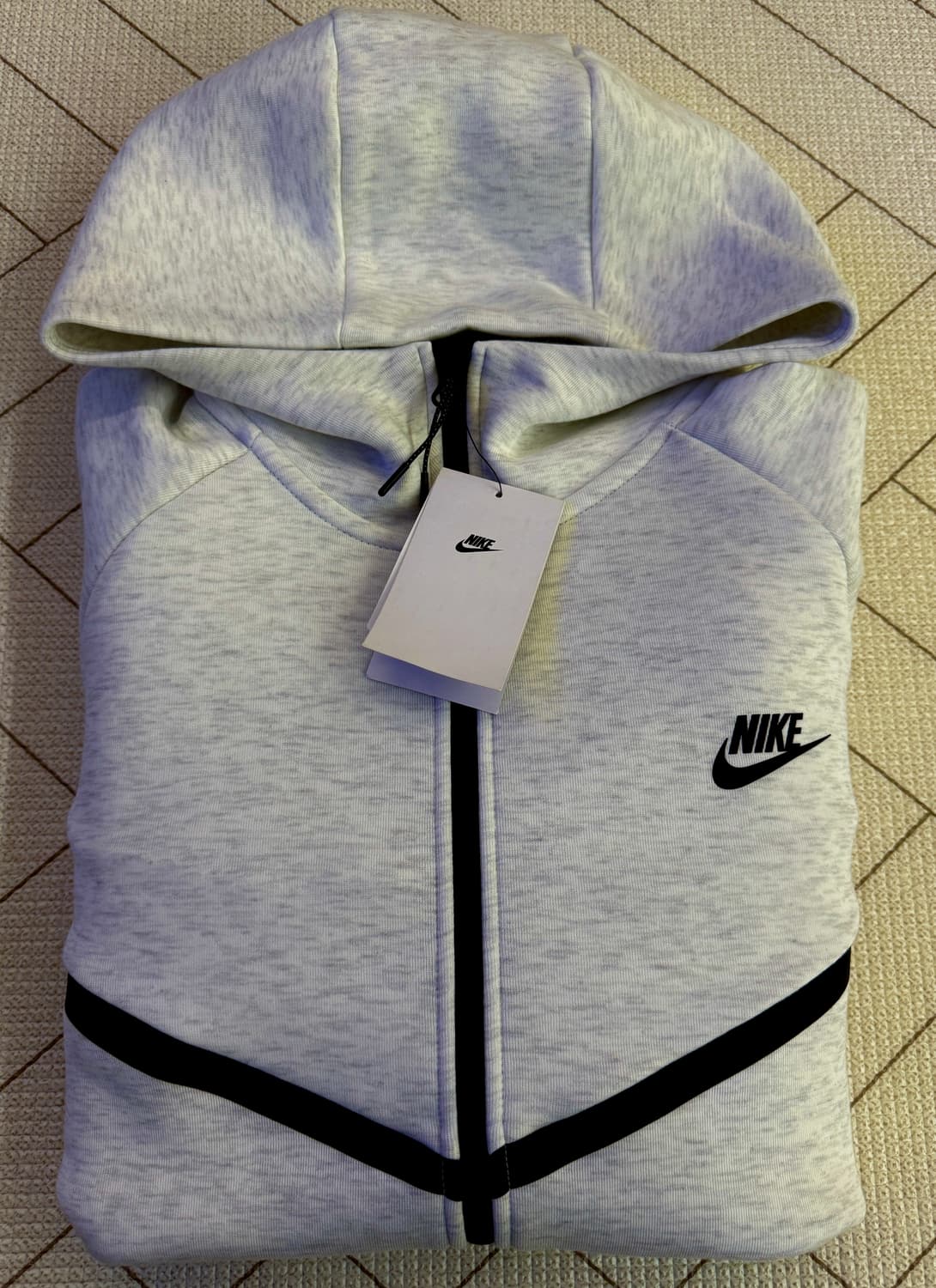 (XL/새상품)나이키 NSW 테크팩 테크플리스 후드 집업 버치 헤더 블랙 상품이미지3