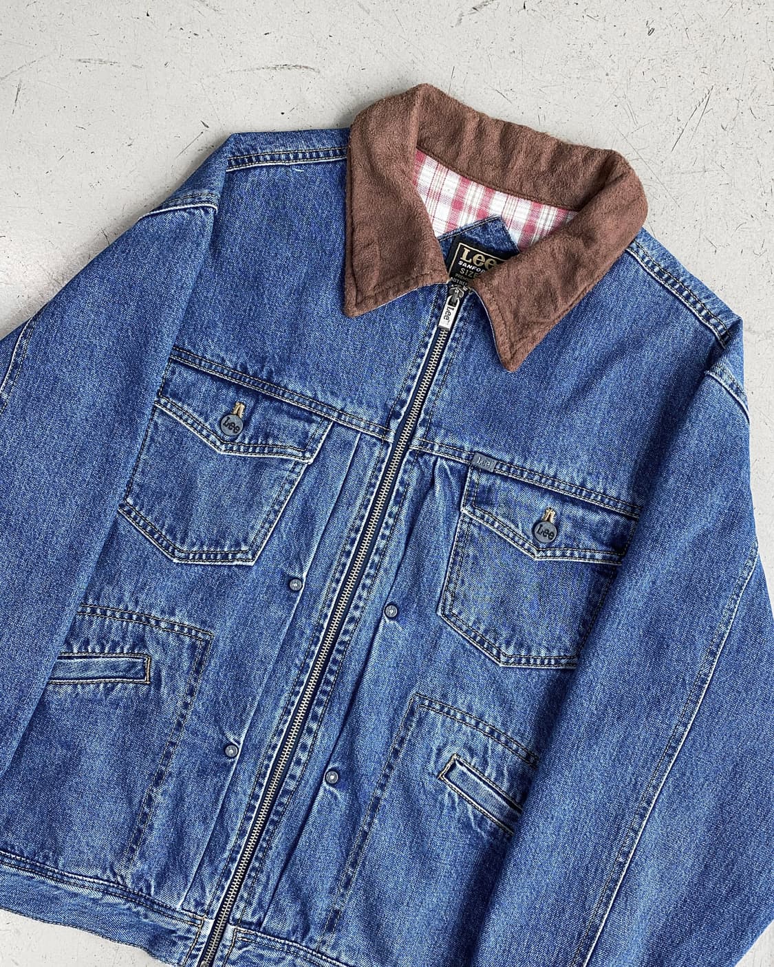 Lee 90's 스웨이드 카라넥 데님 트러커 자켓 상품이미지5