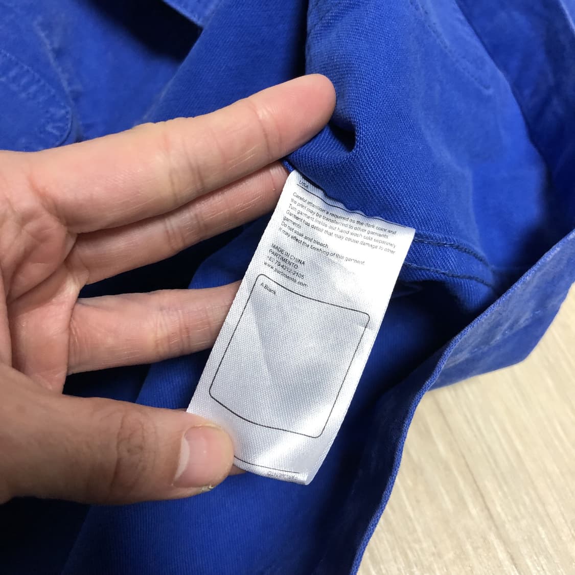 (L) 새상품 파르티멘토 PARTIMENTO 프렌치 워크 자켓 블루 상품이미지4