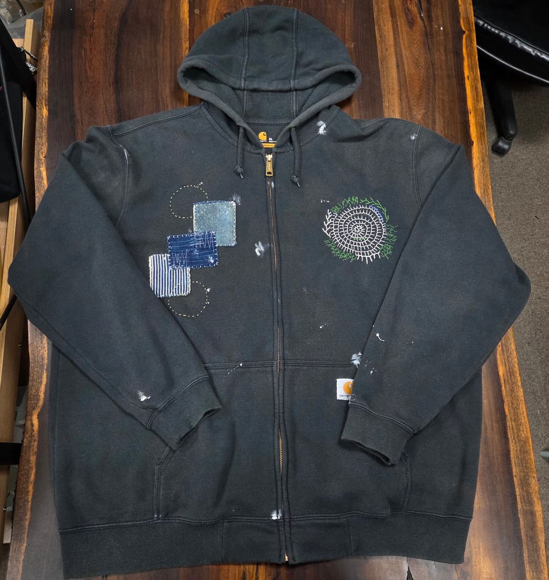 S.O/자수, 패치워크 커스텀 후드집업 상품이미지2