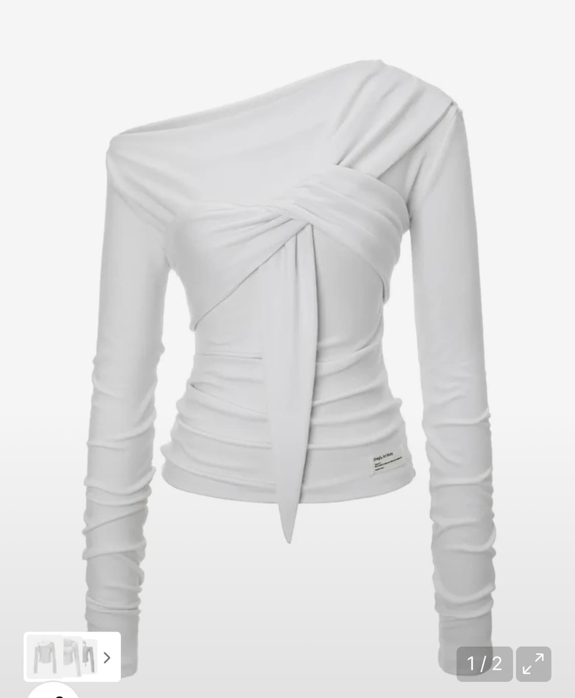 이네기 Drape Flow Tie Long Sleeve (white) 상품이미지1