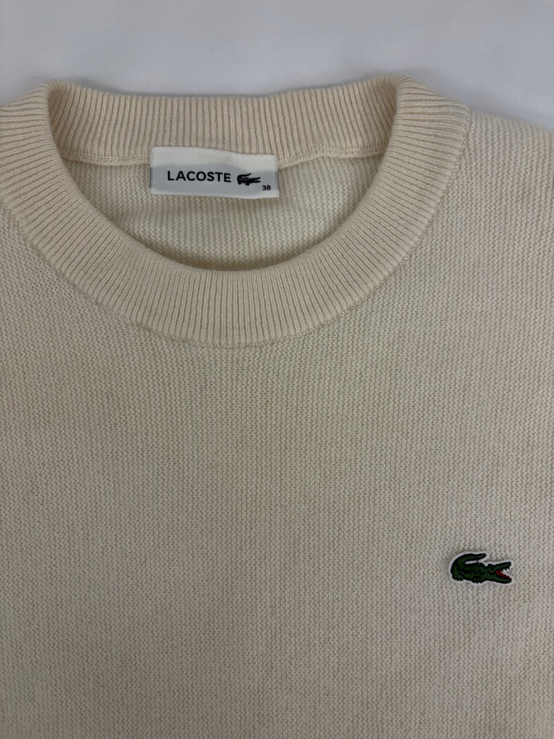 [38] 라코스테 아이보리 니트 스웨터 상품이미지2