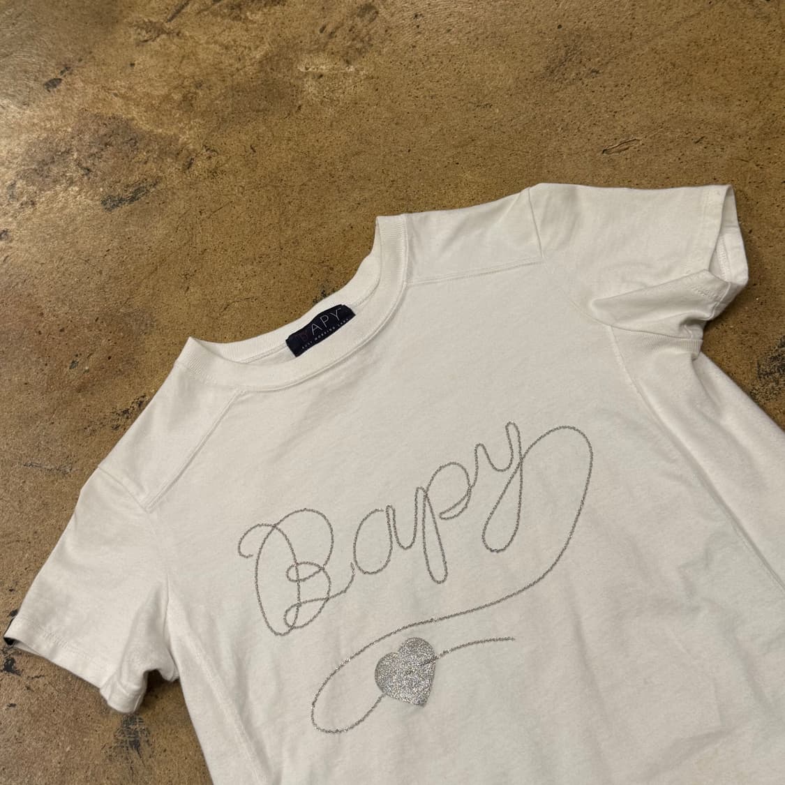 베이프 베이피 화이트 큐빅 반팔 티셔츠 상품이미지1