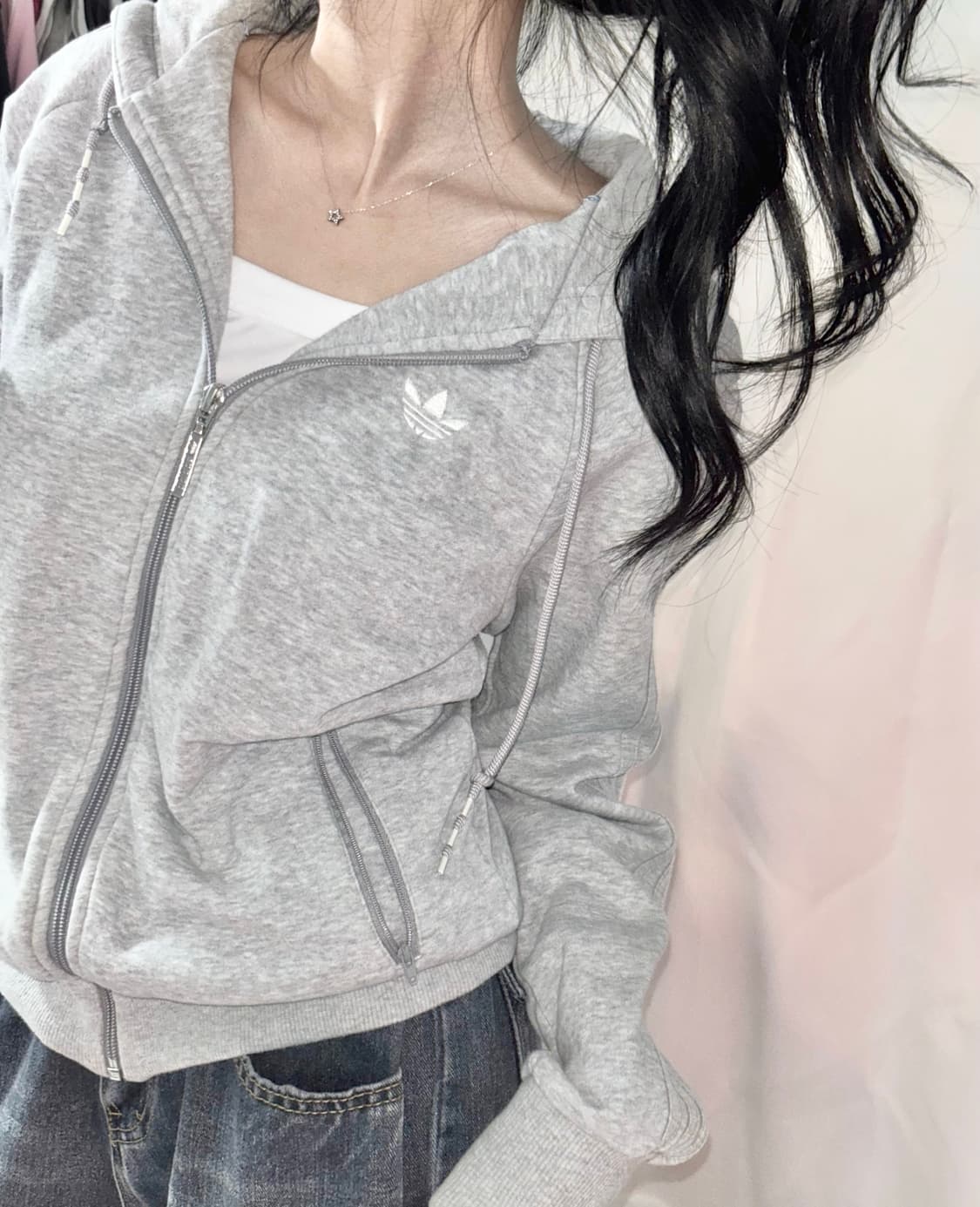 🐰아디다스 파이어버드 자수 공주 후드집업🪽🤍 상품이미지1