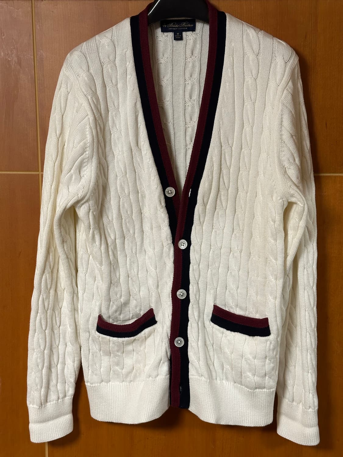Supima cotton tennis cable cardigan 상품이미지1