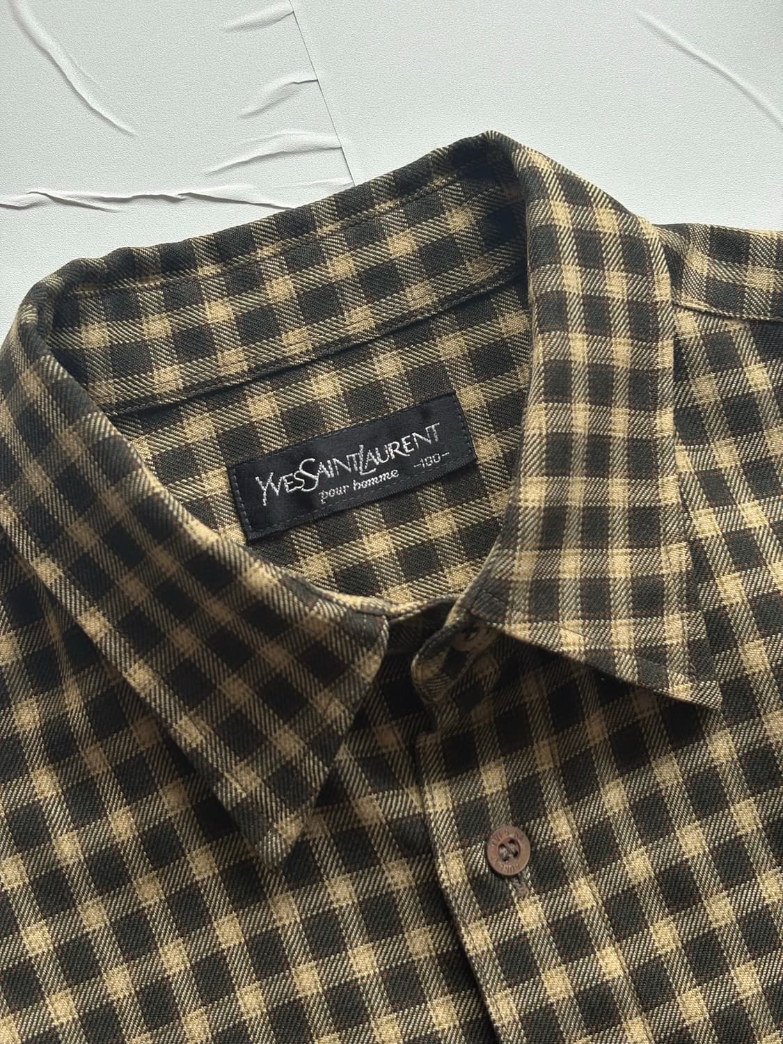 입생로랑 90‘s 빈티지 체크 셔츠 상품이미지4